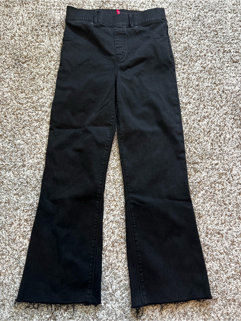 SPANX 20231 R Black Cropped Denim Flare Sz S - Picture 6 of 16